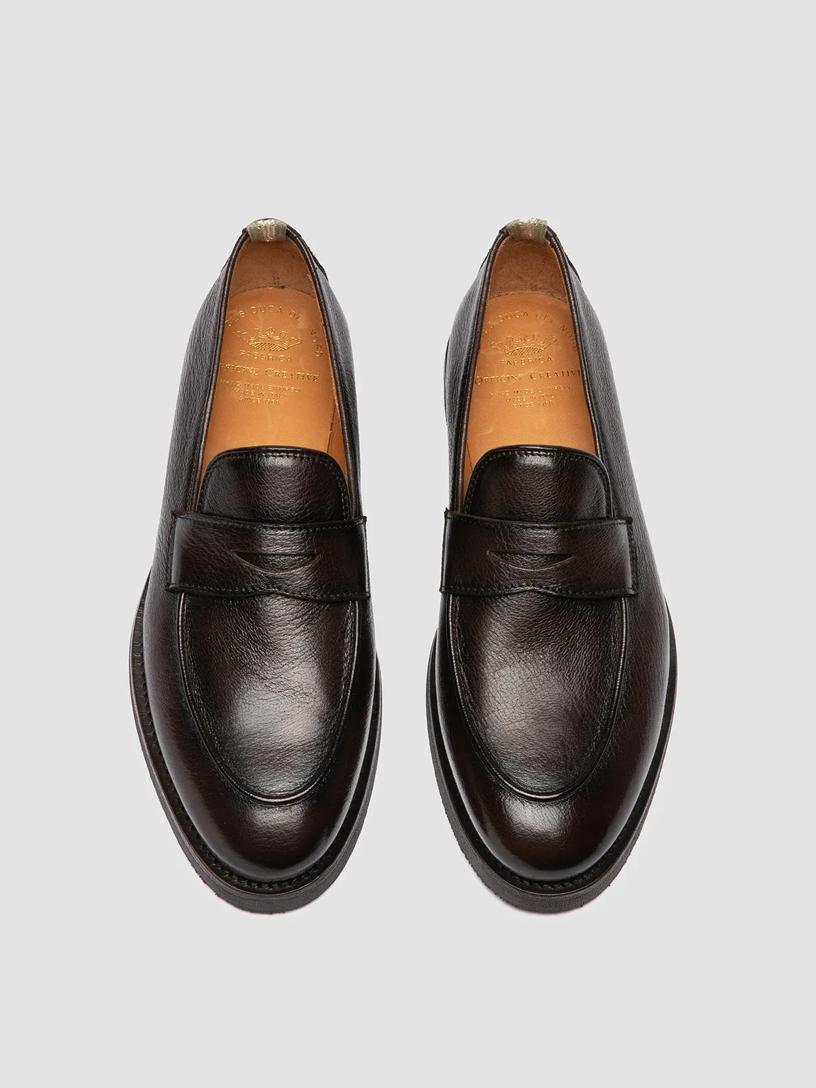 Outsole Traction Glam traction OPERA FLEXI 101 - Brown Leather Penny Loafers