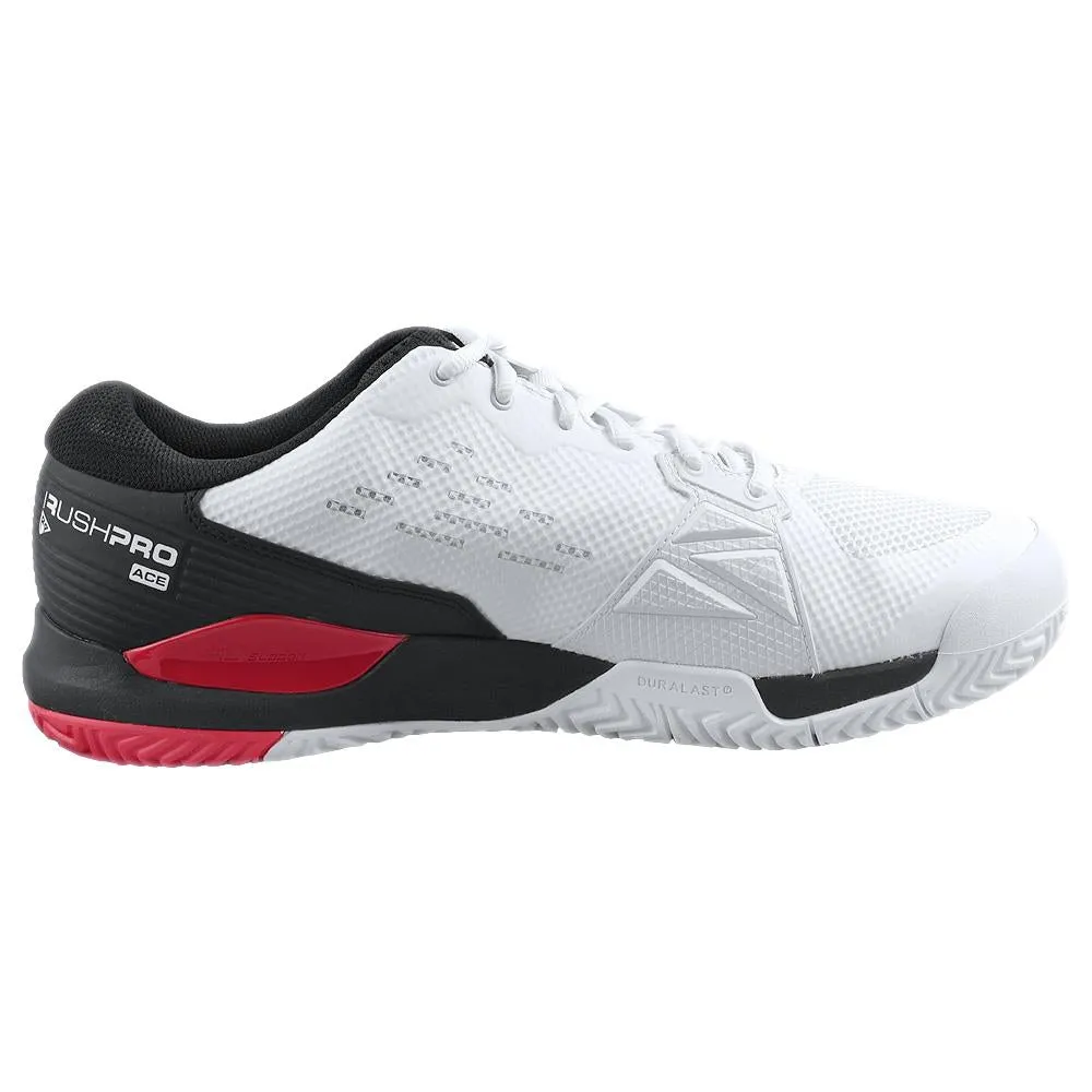 Wilson Men's Rush Pro Ace - White/Poppy Red Secure look Ultra-soft cushioning