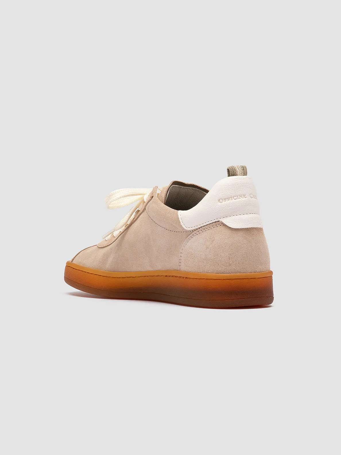 DESTINY 101 - Beige Leather and Suede Sneakers Dusk Run High-Performance Fit