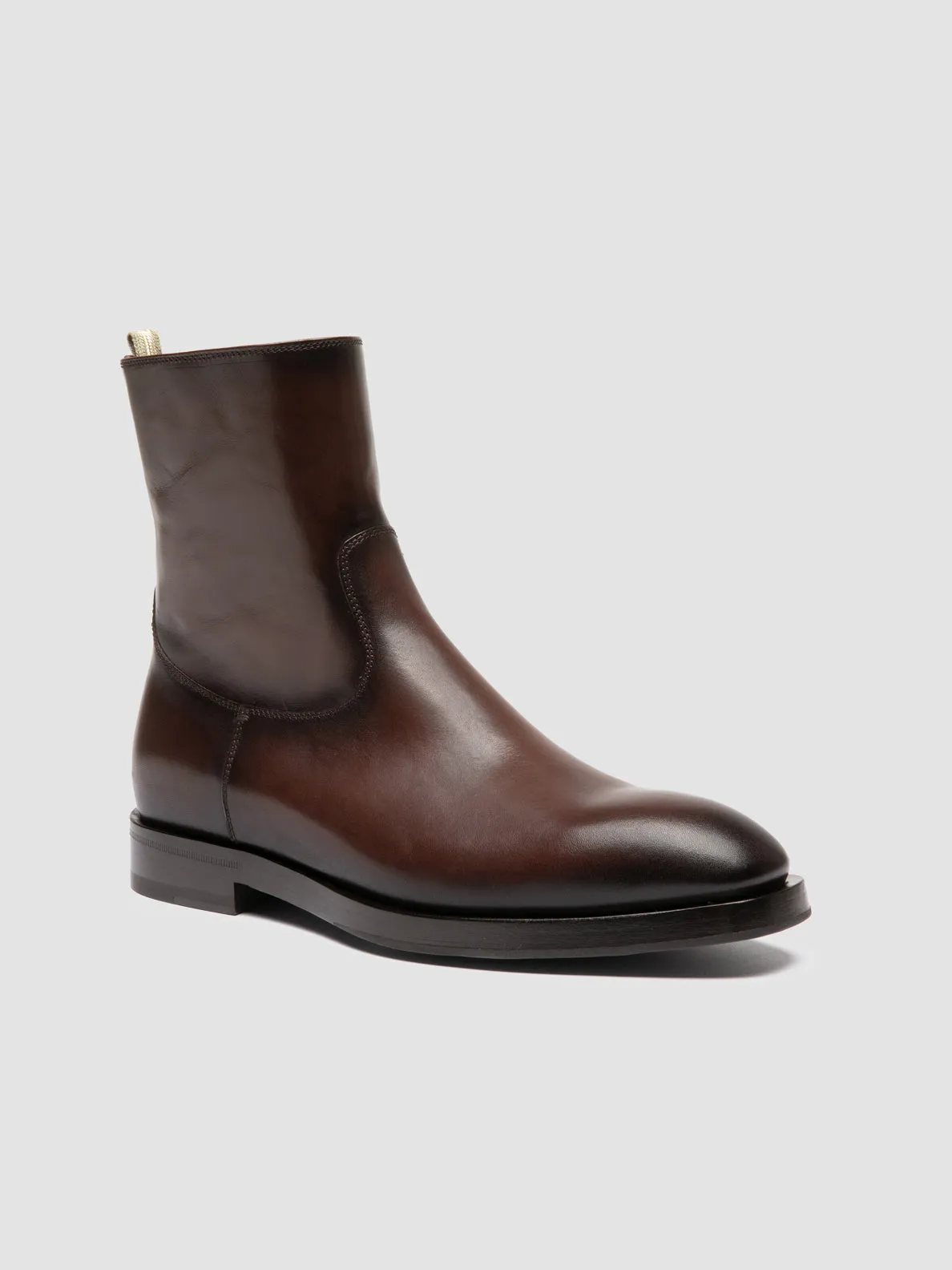Neutral Look ORTEGA 002 - Brown Leather Zipped Boots