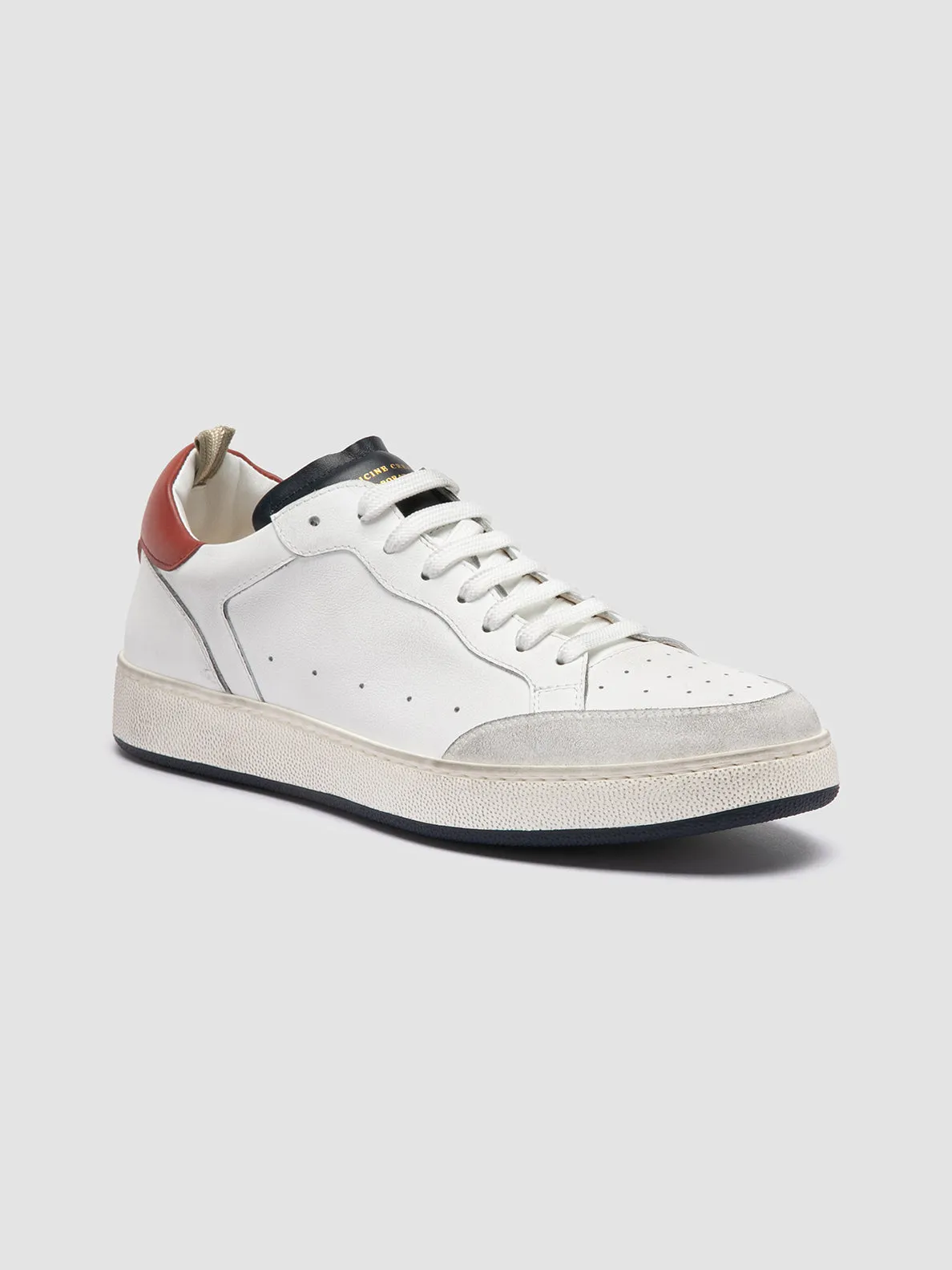 THE ANSWER 001 - White Leather and Suede Sneakers Strong Grip