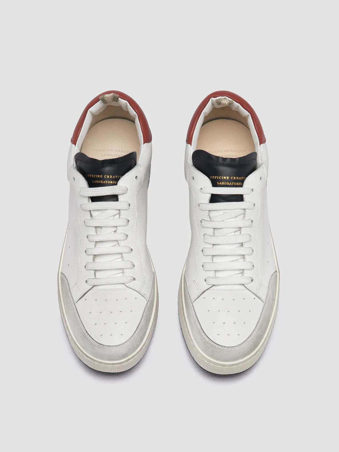 Modern sole Supportive Traction THE ANSWER 001 - White Leather and Suede Sneakers