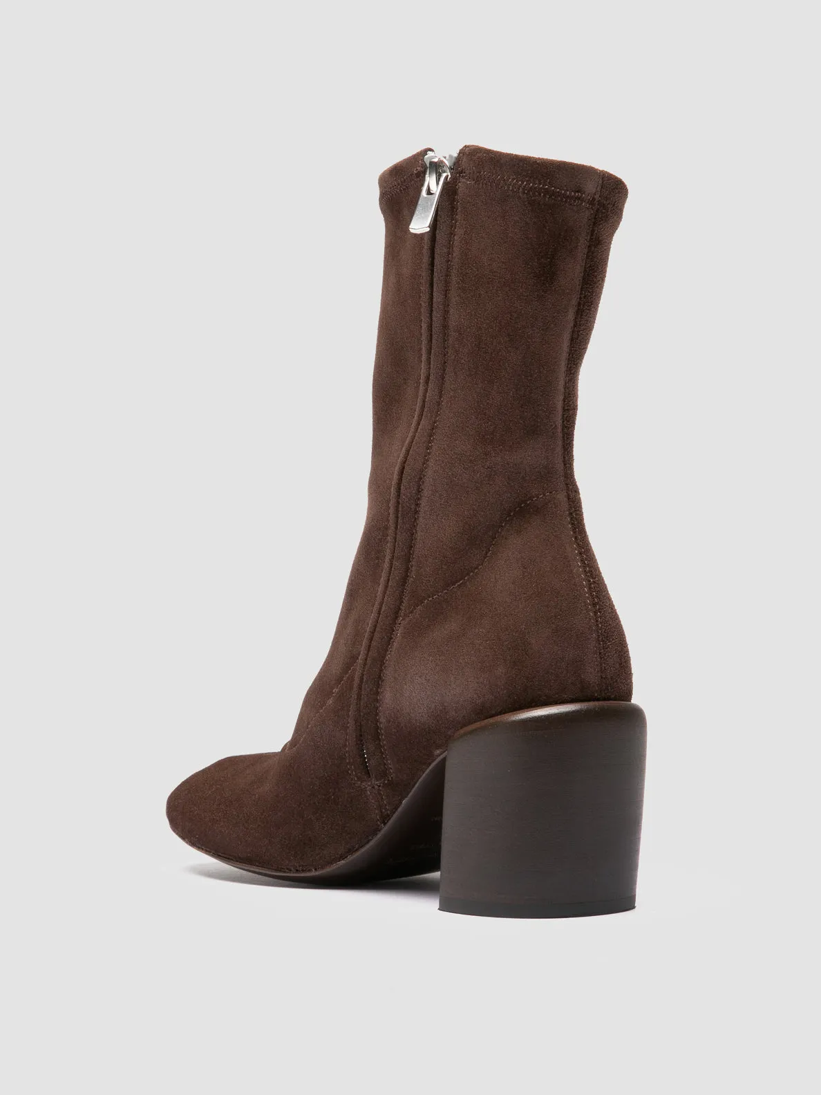Comfortable Cushion Alley Path FELICIA 011 - Brown Suede Zipped Boots