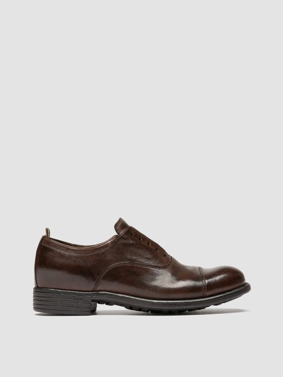 CALIXTE 003 - Brown Leather Oxford Shoes Sport Inspired