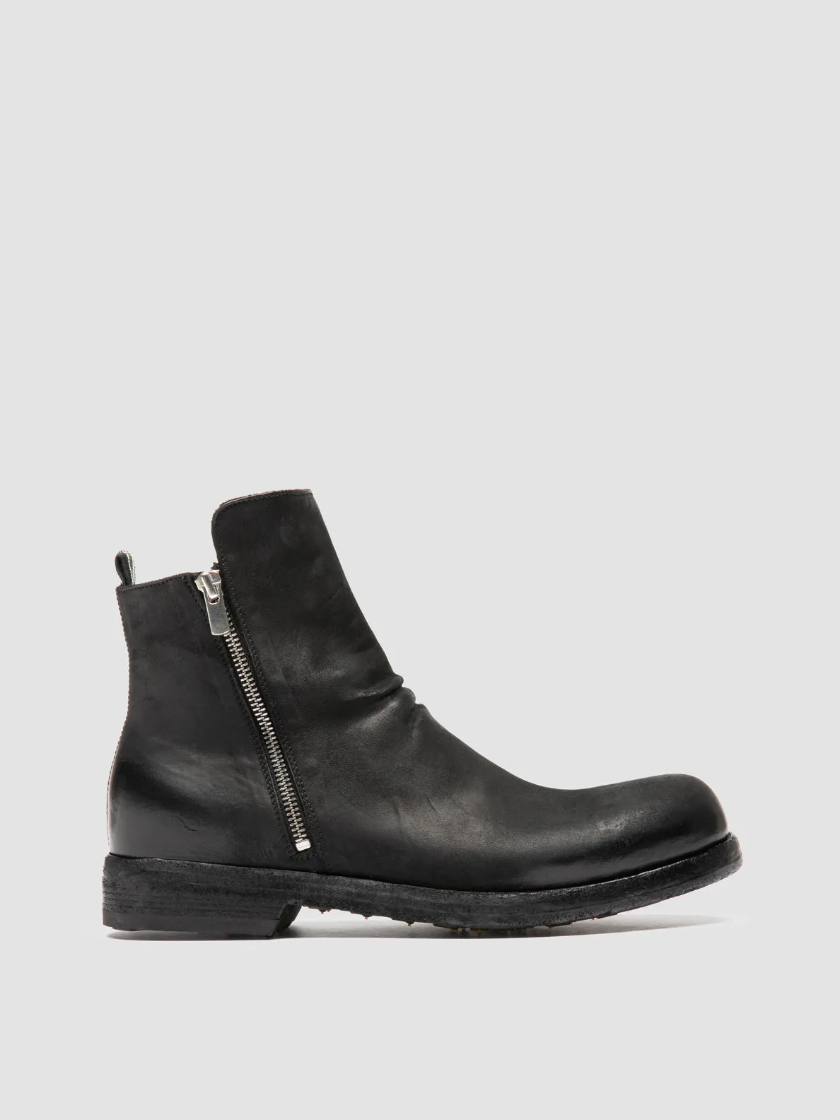 BULLA DD 105 - Black Leather Zipped Boots Sleek Finish Unbeatable fit