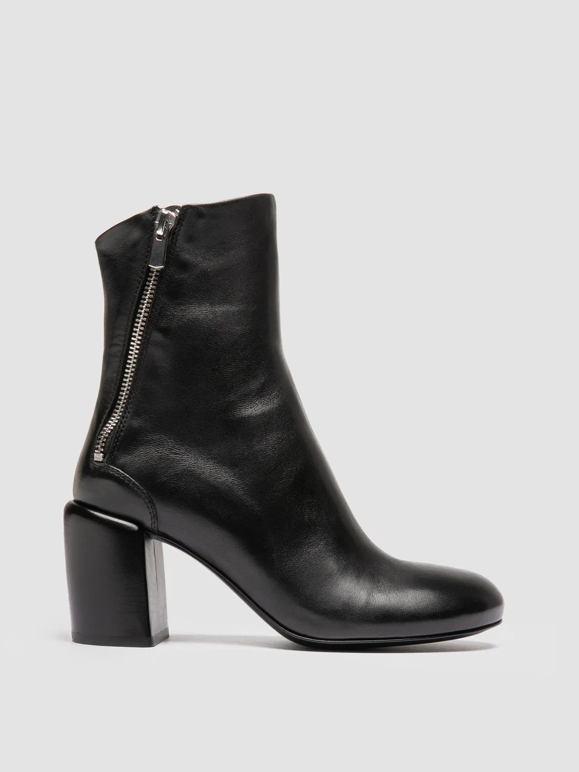 FELICIA 010 - Black Leather Zipped Boots Shade Step City Step
