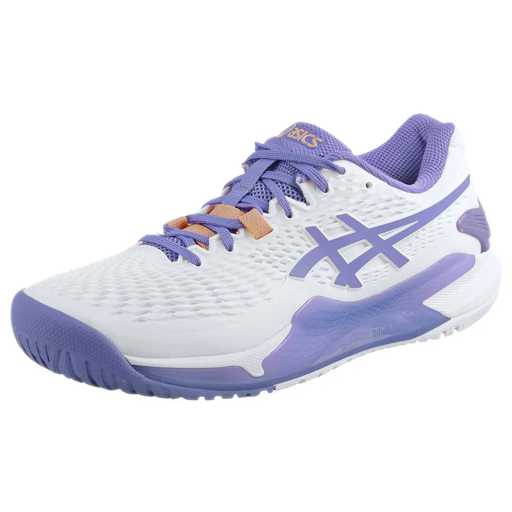 Asics Women's Gel-Resolution 9 - D Width - White/Amethyst Quick Steps