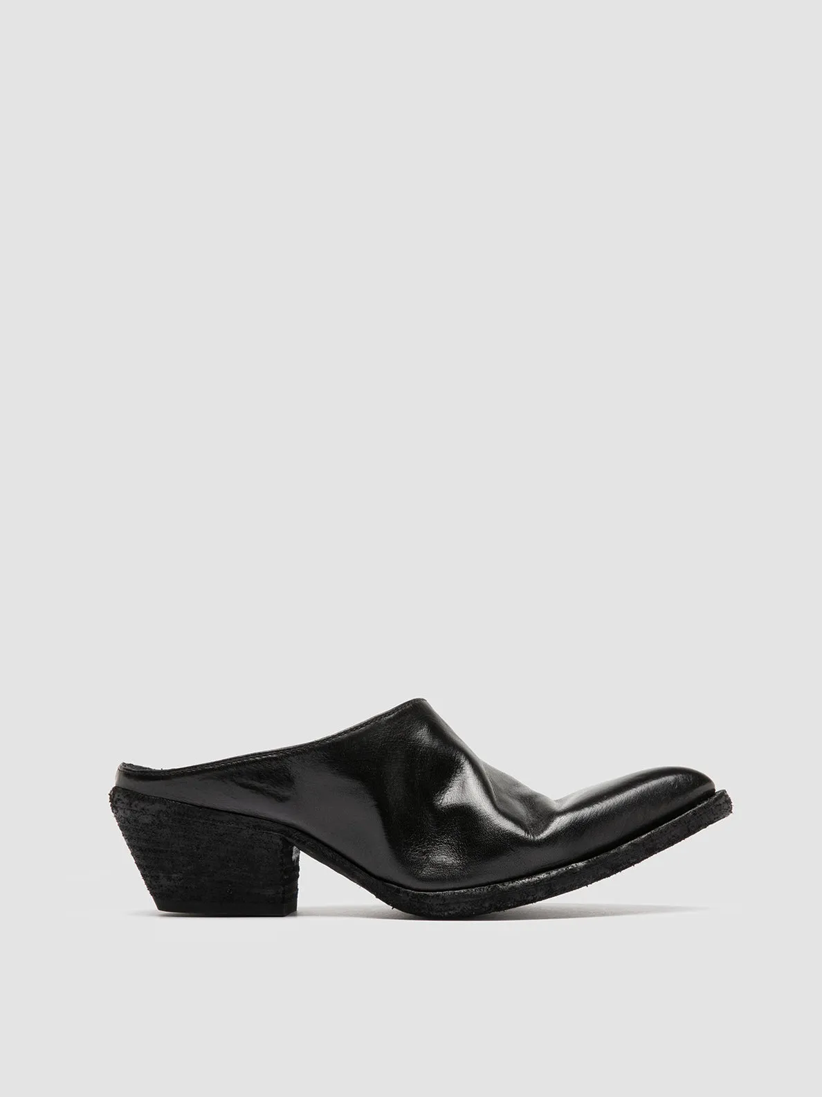 WANDA DD 101 - Black Leather Mule Sandals Brand Pop