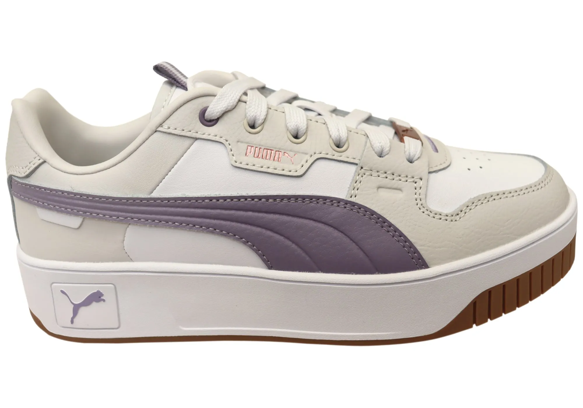 Puma Womens Carina Street Lux Comfortable Lace Up Sneakers stretchy design