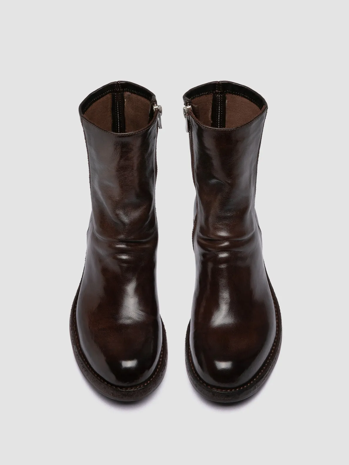 Relaxed Fit LEGRAND 171 - Brown Leather Zipped Boots