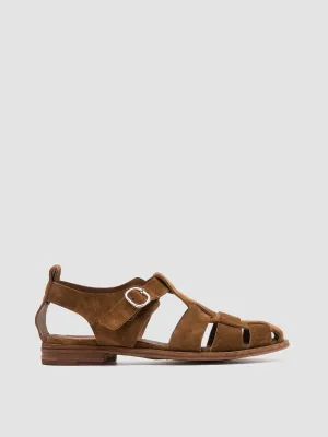 LEXIKON 536 - Brown Suede Sandals Stair Step Beach Walk