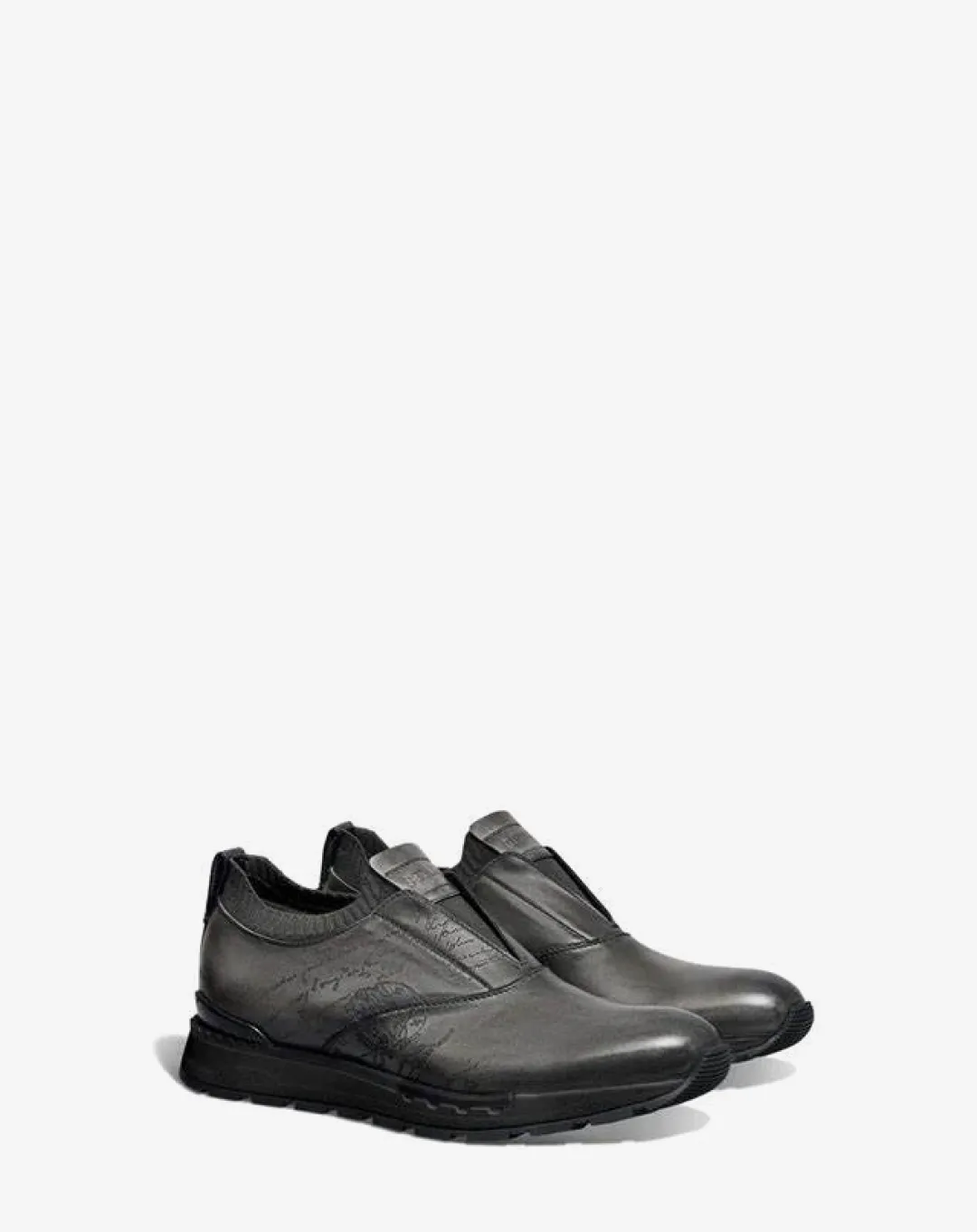 male athlete shoes weekend warriors Berluti Fast Track Scritto Leather and Knit Slip-On Sneaker