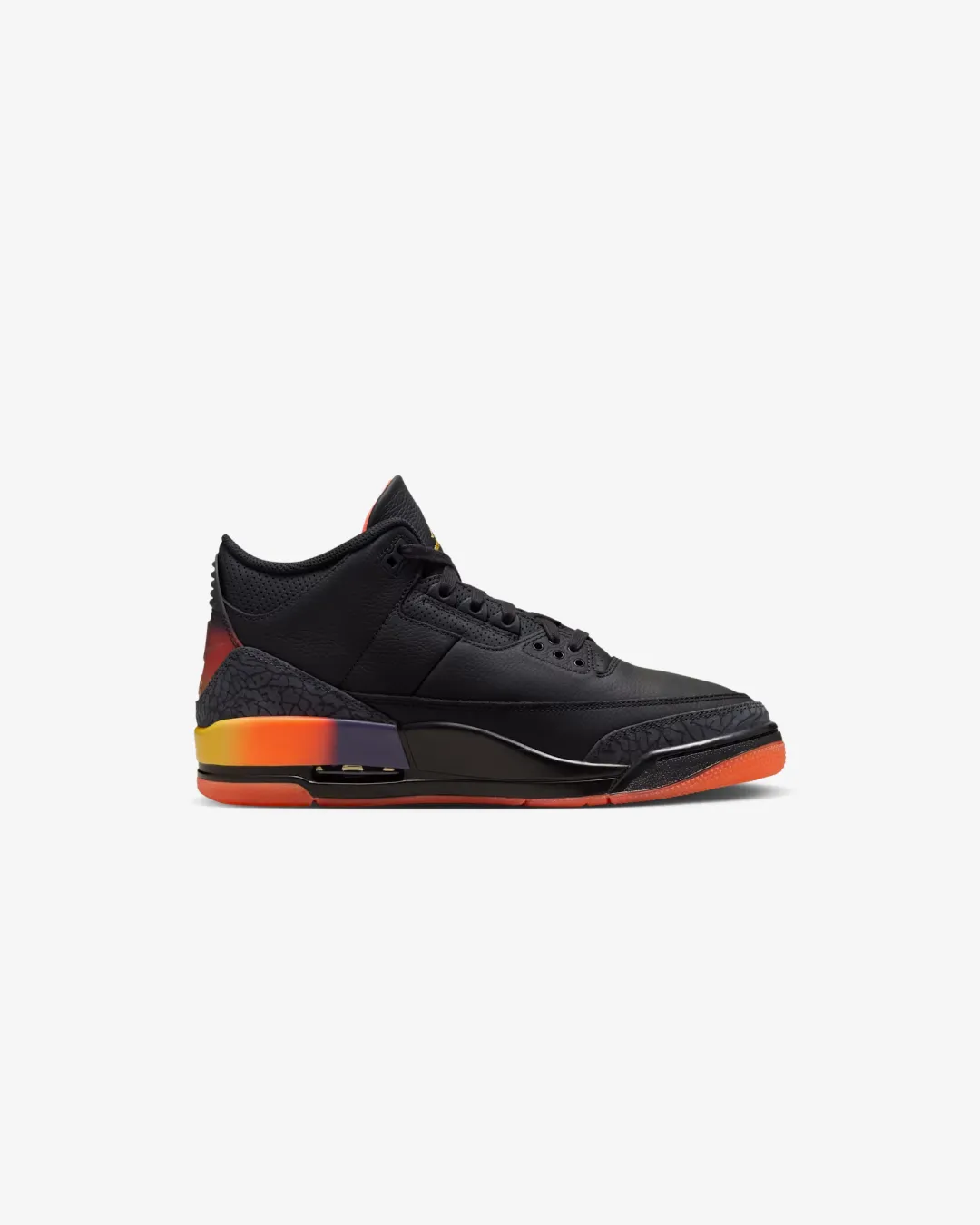 concrete - surface running shoes anti - static shoes Air Jordan 3 x J?Balvin ??Rio?? (Black/Solar?Flare/Total?Crimson Abyss)