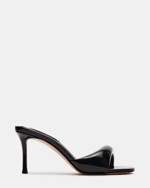 KIERAN BLACK PATENT Bold Open Toe Heels Classic Design
