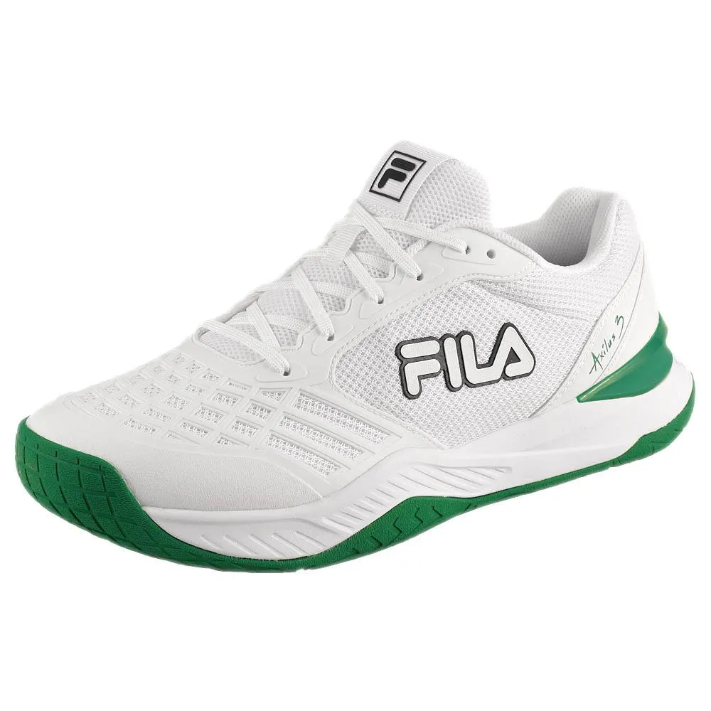 Fila Men's Axilus 3 - White/Courtway Green Breathable Ease