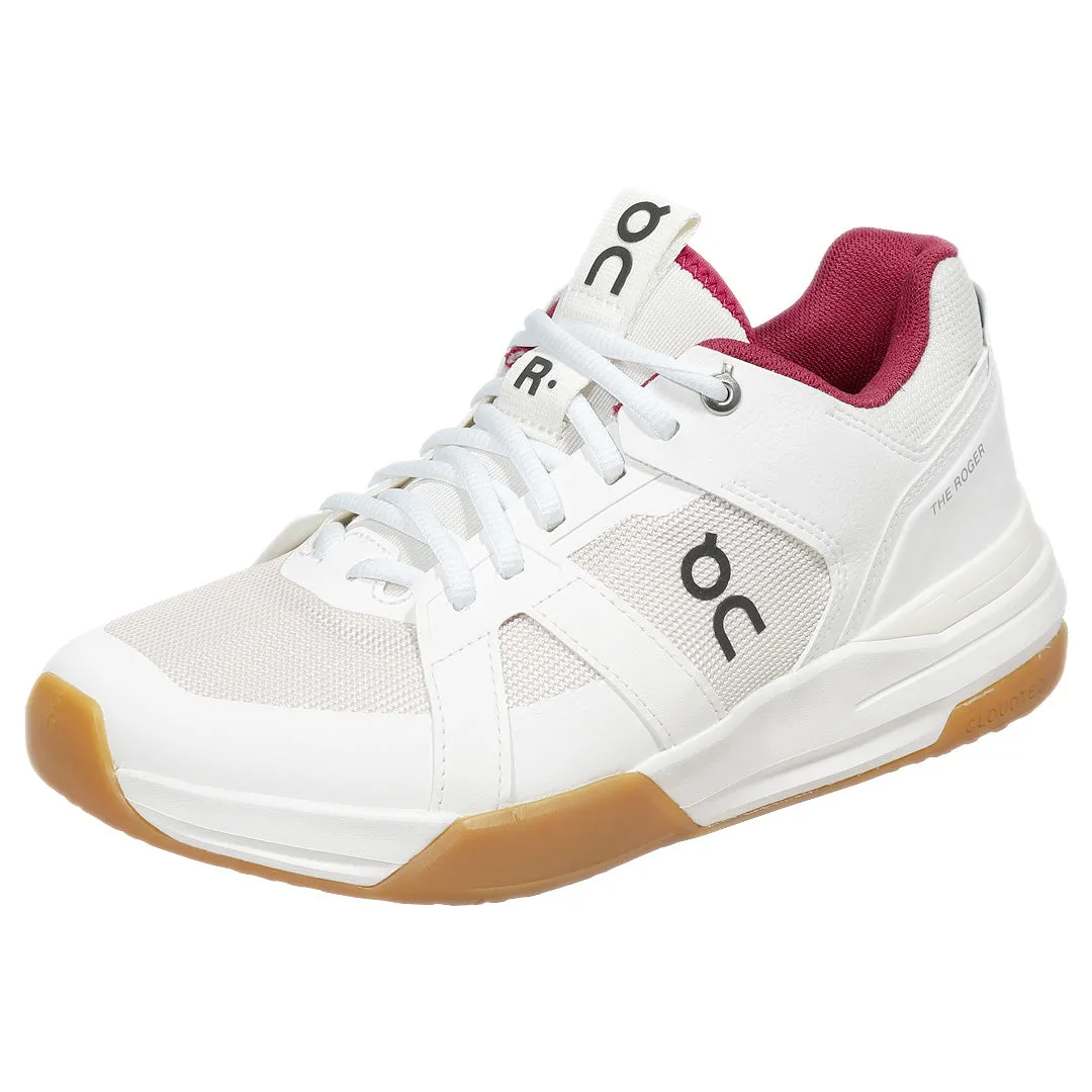 On Women's THE ROGER Clubhouse Pro - Ivory/Grenadine Trainer Shoes Go Fast