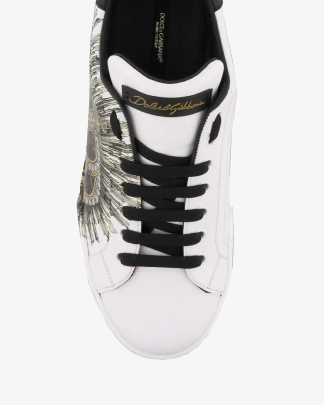 Durable Footwear star - design shoes Dolce & Gabbana Crown Print Portofino Low Top Sneakers - White/Black