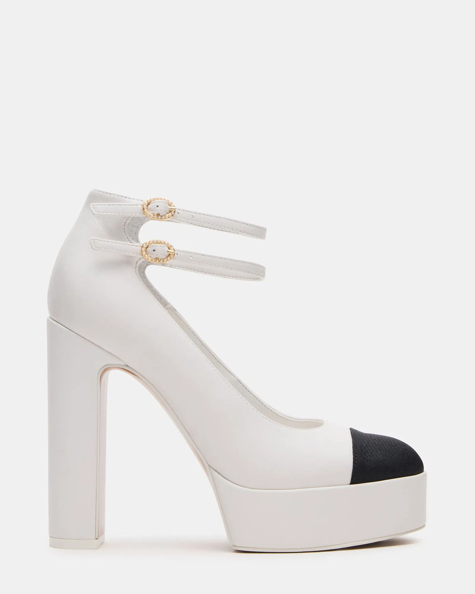 PEYTON WHITE LEATHER Colorful High Heels Shock Resistant