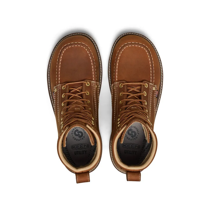 Men's Liberty 8" Waterproof Boot (Soft Toe)  |  Leather Brown/Birch Arch support