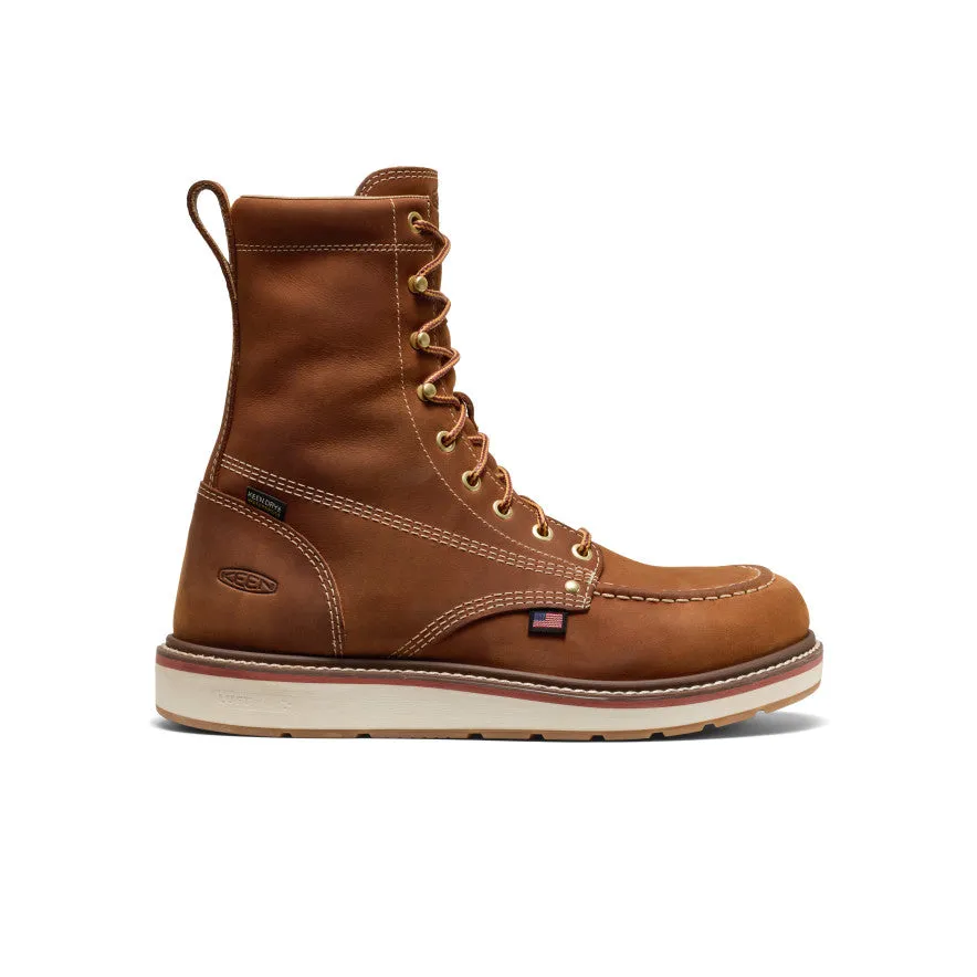 Work Ready Men's Liberty 8" Waterproof Boot (Soft Toe)  |  Leather Brown/Birch