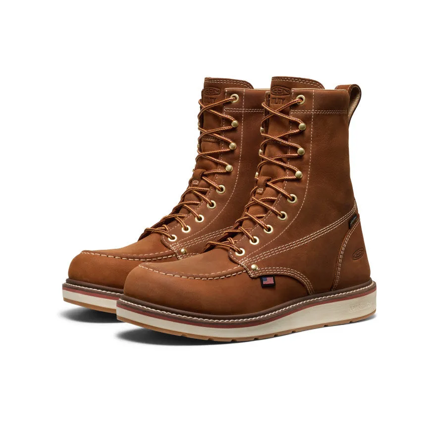 Men's Liberty 8" Waterproof Boot (Soft Toe)  |  Leather Brown/Birch quick-drying