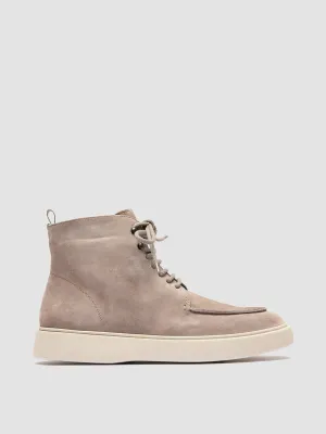 FRAME 004 - Grey Suede Lace-up Boots Foot Fit