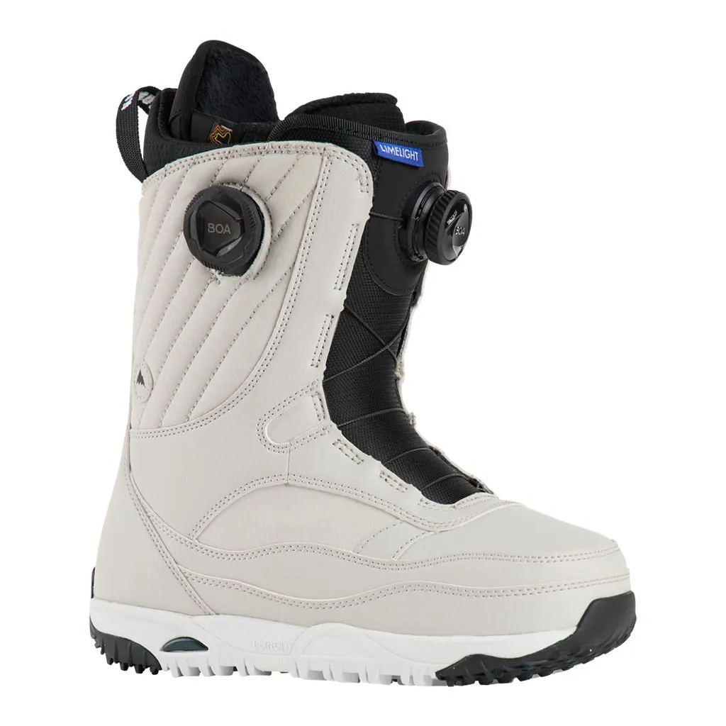 Snowy Trekking Burton 2025 Womens Wide Limelight Boa Boot - Grey Cloud