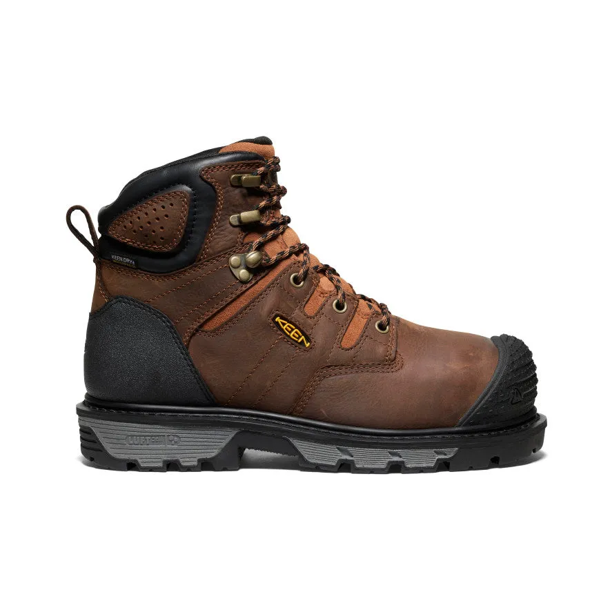 Stylish Look Comfy Cushion Men's Camden 6" Waterproof Boot INT MET (Carbon Toe)  |  Leather Brown/Black
