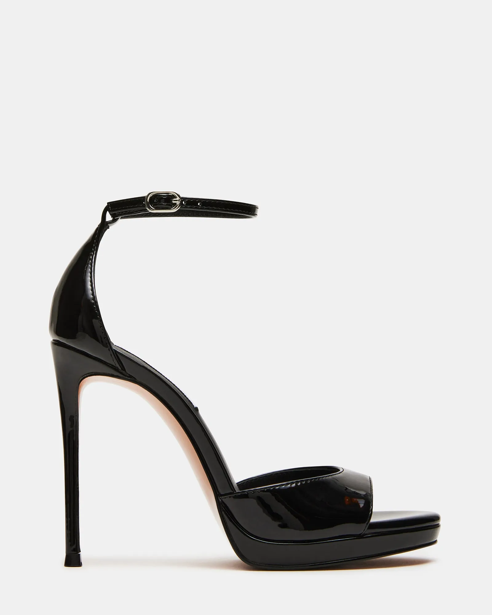 Peep Toe Pumps Tuxedo Heels WILEY BLACK PATENT