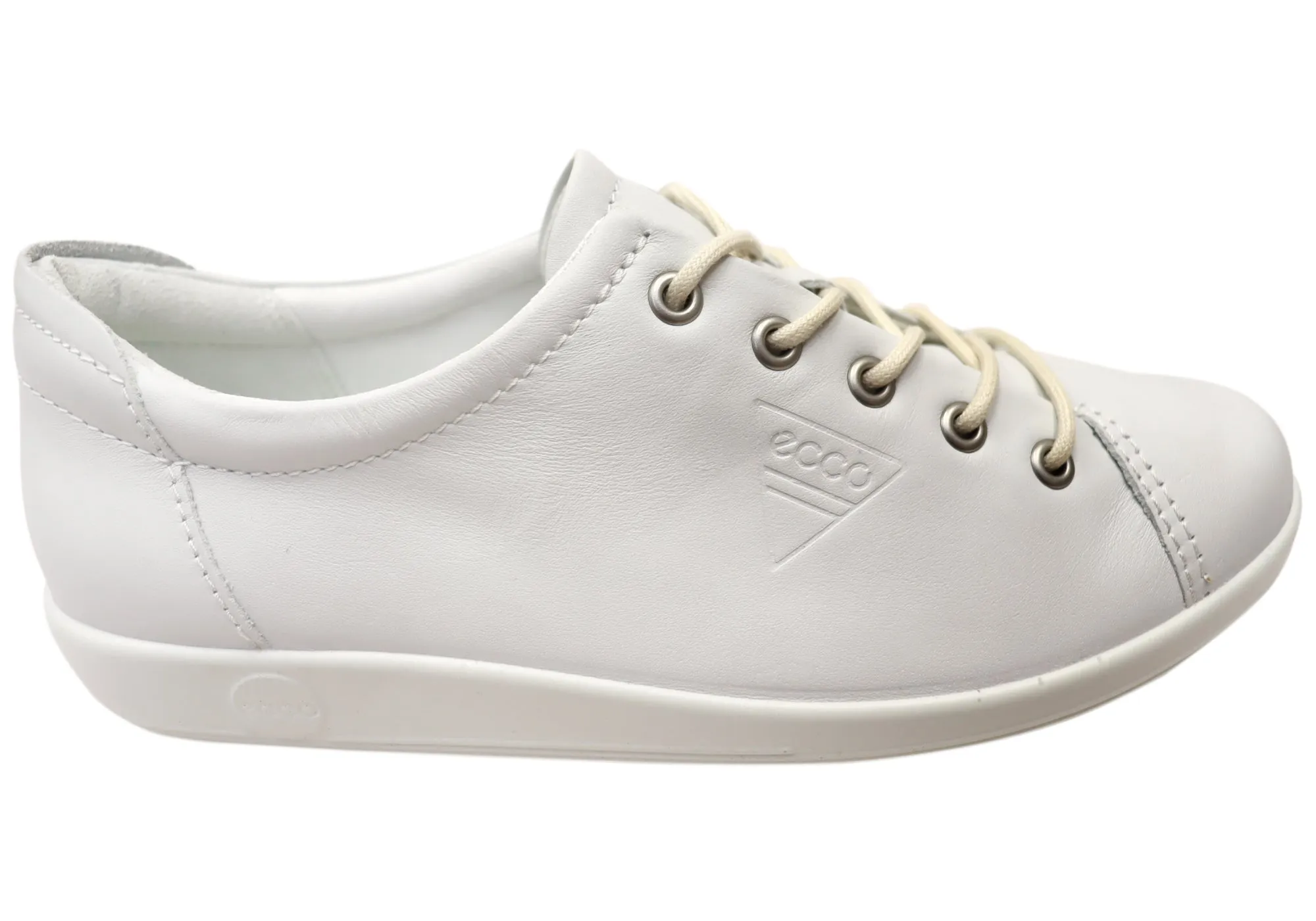 ECCO Womens Comfortable Leather Soft 2.0 Sneakers Shoes Star Shine