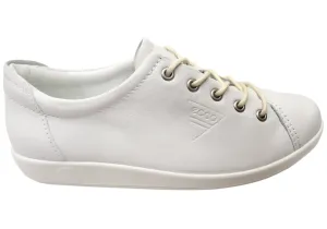 ECCO Womens Comfortable Leather Soft 2.0 Sneakers Shoes Tone Play Lift Up