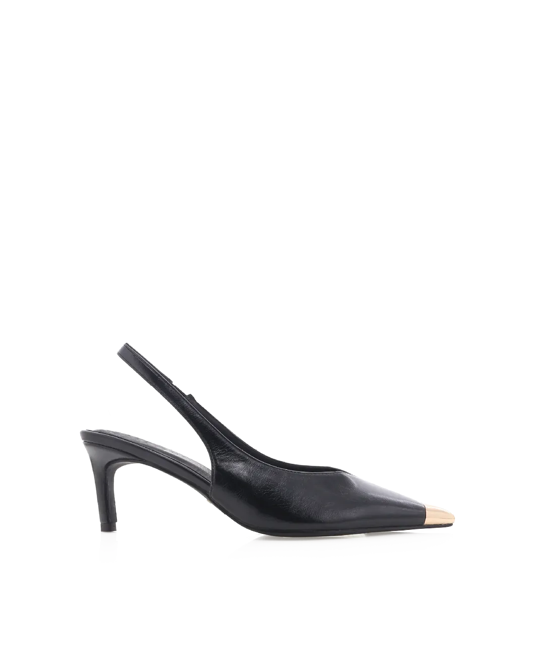 Bold Open Toe Heels LEONIE - BLACK SHINE