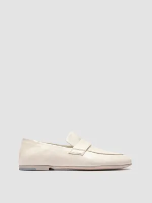 BLAIR DD 001 - White Leather Penny Loafers Trendy Cushioning Walk Easy