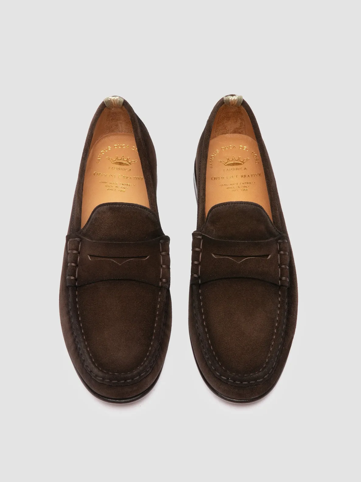 BALFRON 002 - Dark Brown Suede Penny Loafer Glam silhouette Multi-functional breathability