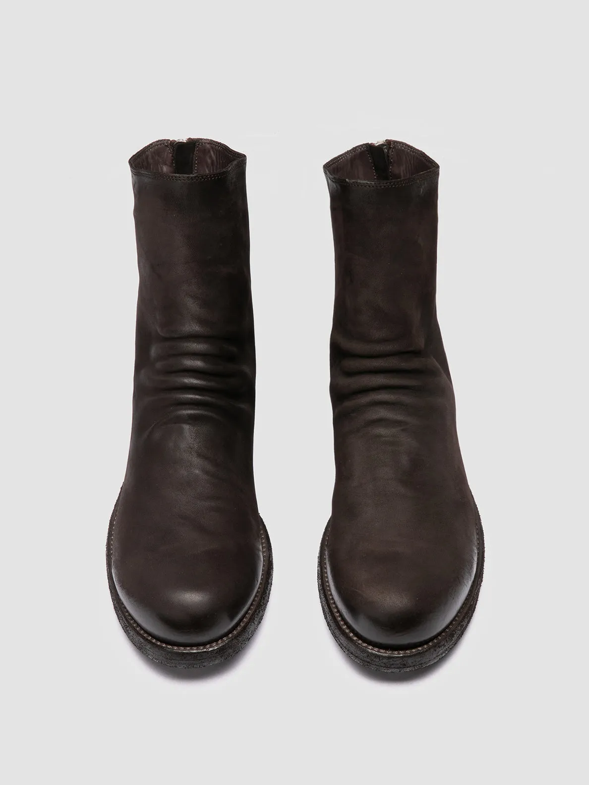BULLA DD 103 - Brown Leather Zipped Boots Fresh Fit