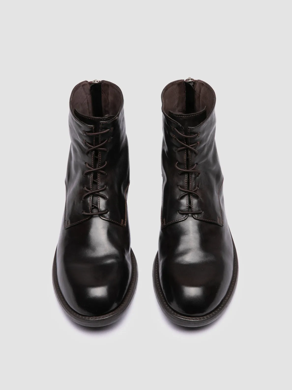DIARY 010 - Brown Leather Zipped Boots Comfortable Design