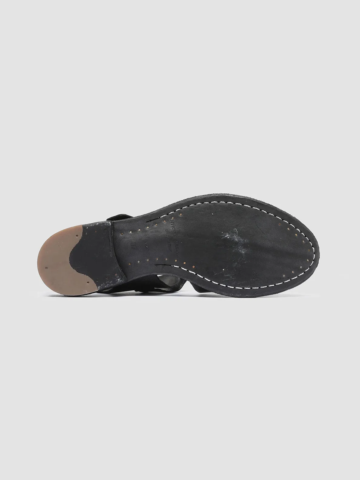 LEXIKON 536 - Black Leather Sandals Pull Step